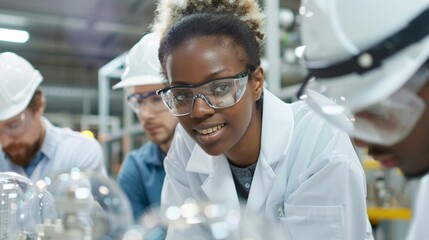 Innovative Engineers Collaborating on Nuclear Fusion Breakthroughs in Cutting-Edge Research Facility