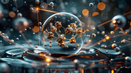 Nucleus Unleashed Vibrant Illustration of Atomic Particles in the Intense Crucible of Nuclear Fusion Experiment