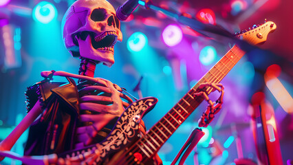 realistic high-resolution photo of skeleton, with detailed background