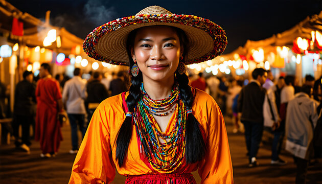 Bolivian Tinku Dancer in Traditional Costume