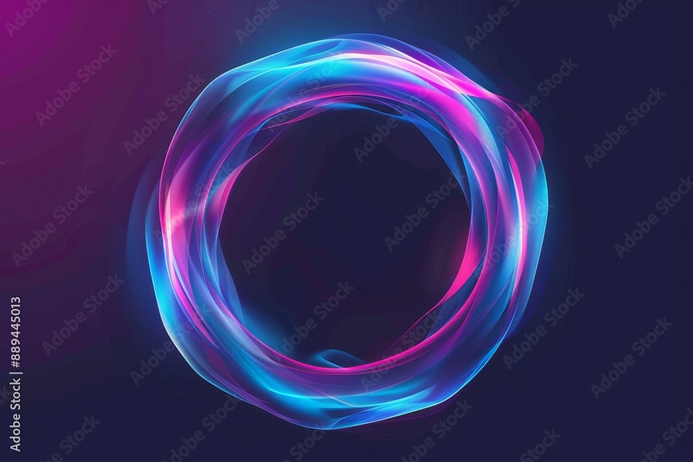 Poster decorative digital technology circle on dark background. concept of big data and technology. 3d rend