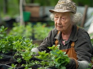 Leading the Community Garden: Dedicated older adult mentoring volunteers in plant care and cultivation