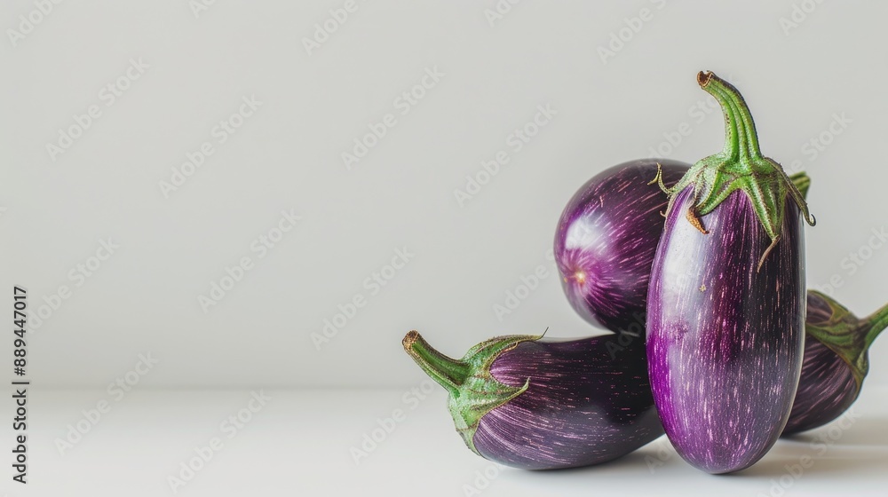 Canvas Prints eggplant fruits on white background