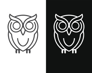 Minimalist Mascot Style Owl Vector For Logo or Icon