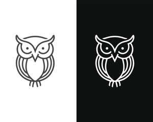 Minimalist Mascot Style Owl Vector For Logo or Icon