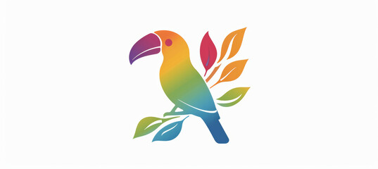 Luxurious Rainbow Toucan Emblem