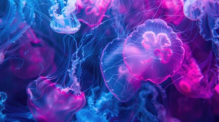 Electric jellyfish themed abstract background