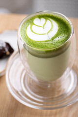Warm and soothing hot matcha latte. A rich blend of premium matcha green tea and steamed milk, offering a creamy texture and earthy flavor. Perfect for a cozy, antioxidant-rich pick-me-up