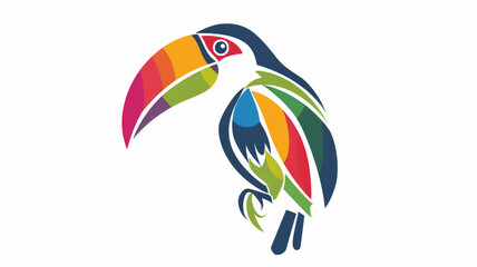 Pastel Toucan Design on White Background