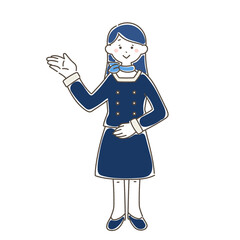 案内をするビジネスパーソンのゆるいイラスト