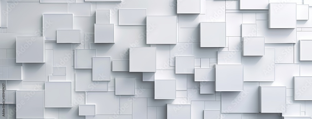 Poster white square diagonal cube boxes block background wallpaper banner template with copy space
