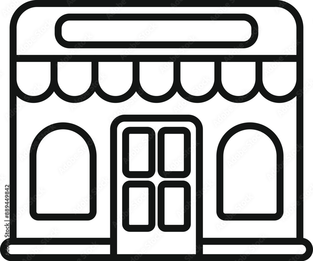 Poster simple and recognizable storefront icon representing small businesses and local shops