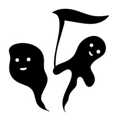 halloween ghost isolated on transparent background. Vector illustration