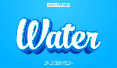 Editable 3d text style effect - Water text effect Template	