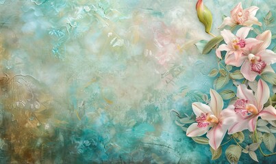 For the interior, a drawn tropics art wallpaper with a textured background