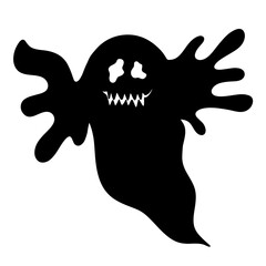 halloween ghost isolated on transparent background. Vector illustration