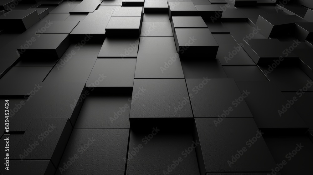 Poster tiles arranged to form a polished wall. a rectangle-shaped, futuristic background formed from 3d blo