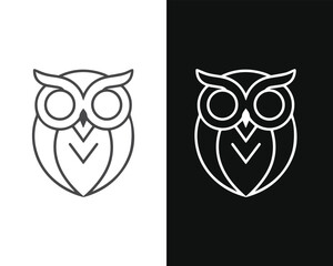 Minimalist Mascot Style Owl Vector For Logo or Icon