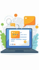 Interactive Social Media Conversation Illustration
