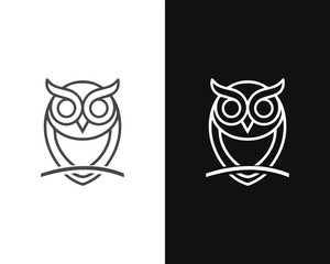 Minimalist Mascot Style Owl Vector For Logo or Icon