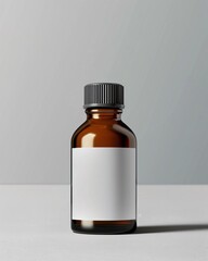 Obraz premium Brown glass bottle with blank label