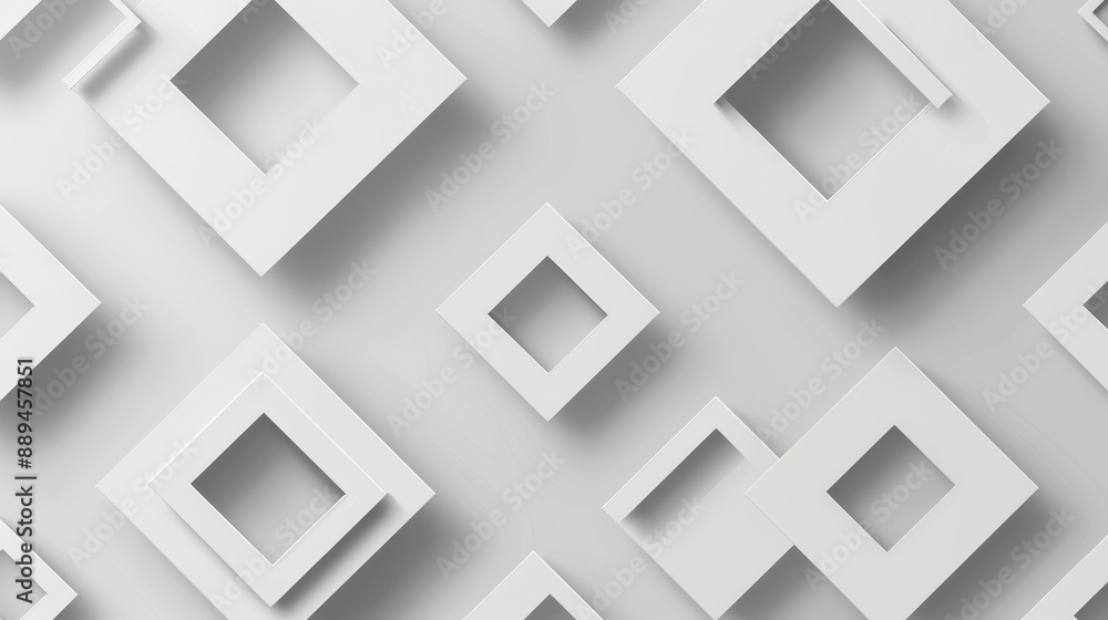 Poster white 3d blocks abstract wallpaper with copy-space. 3d render of future scenarios based on white 3d 