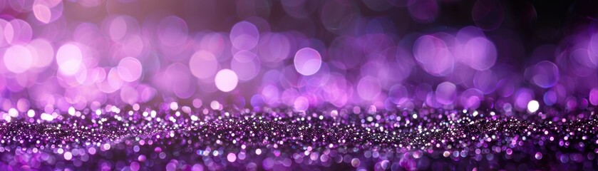 A purple background with stars and a blurry focus. The stars are scattered throughout the image, with some closer to the foreground and others further back. Scene is dreamy and whimsical