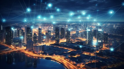 5G, 6G, Big data wireless network, high speed internet, cloud computing or connect diagram technology, Data storage, service, synchronize, online, financial, Connectivity global, smart city, Gen AI