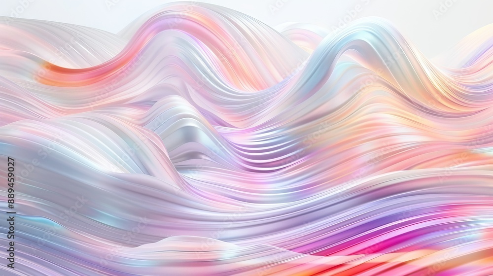 Aufkleber soft pastel waves in a subtle abstract background. gradient colors. for designing apps or products.
