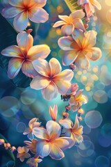 Fototapeta premium A colorful flower arrangement in the shape of a hula hoop. The flowers are in various colors and are arranged in a circular pattern. Scene is cheerful and vibrant