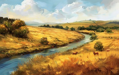 High-angle view of a rustic countryside