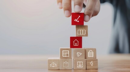 Building a Successful Business Strategy with Wooden Blocks