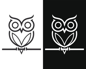 Obraz premium Minimalist Mascot Style Owl Vector For Logo or Icon