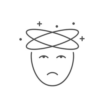 recommend clip art: Dizziness symptom line outline icon