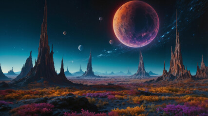 Alien planet landscape