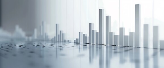 Elegant and clear bar graph presenting a dramatic surge in stock values against a pure white surface.