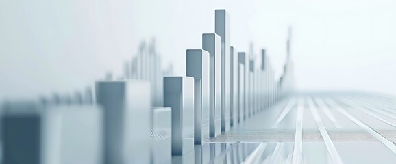 Elegant and concise bar graph highlighting a significant rise in stock values against a pure white backdrop.