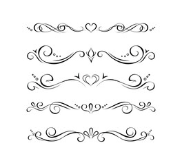 Set of ornate text delimiters, page vignettes