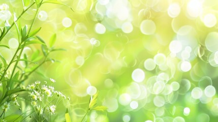 Fototapeta premium spring soft light green background, glowing blurred design, summer background for design wallpaper