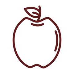 Apple Vector Line Maroon Icon Design