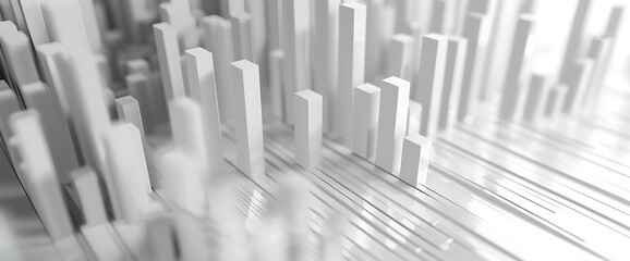 Elegant and precise bar graph indicating a sudden surge in market performance against a clean white backdrop.