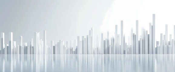 Elegant and streamlined bar graph capturing a significant rise in stock values against a pristine white backdrop.