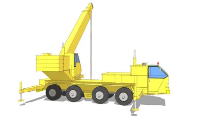  mobile crane machine 3d illustration