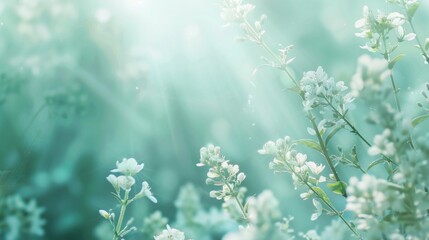 spring soft light cyan background, glowing design background