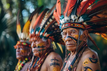 An Indigenous culture portrait Senior men and women