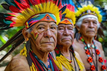 Fototapeta premium An Indigenous culture portrait Senior men and women