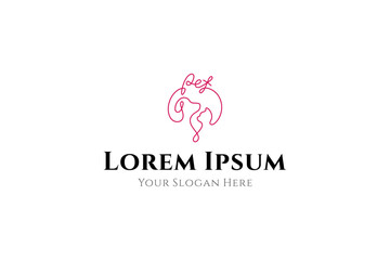 pet logo in simple line art design style