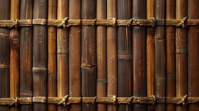 Brown background made of bamboo mat