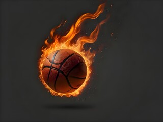 Fototapeta premium baseball with fire along with shadow