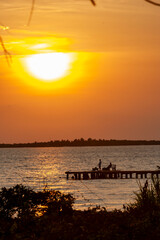 Sucre, Sincelejo, Colombia. June 8, 2010: Sunset fall in the Gulf of Morrosquillo